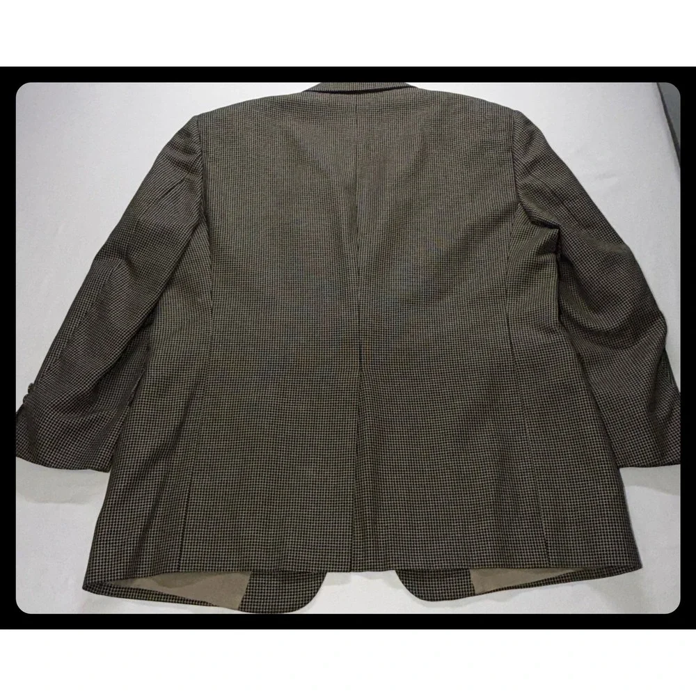 Hart Schaffner Marx Blazer Mens 42S Brown Check Two Button Professional Sport
